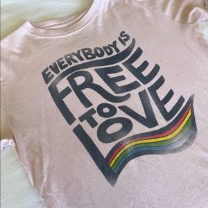 ✨ PRIDE “Everybody is free to love” Light Pink Graphic Tee